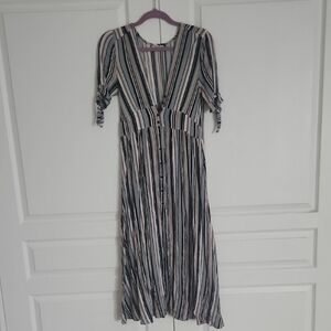 Crescent Striped Midi Dress